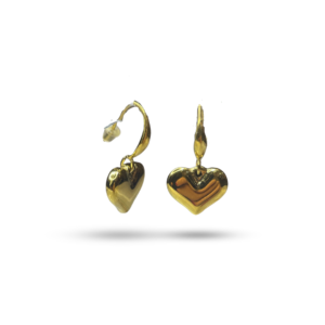 Aretes de Aro Dorado en Forma de Corazón de Acero Inoxidable