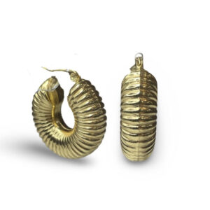 Aretes Chunky de Aro Dorado en Acero Inoxidable